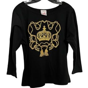 MONDI EMBROIDERED CREST LONG SLEEVE TOP Size 12
